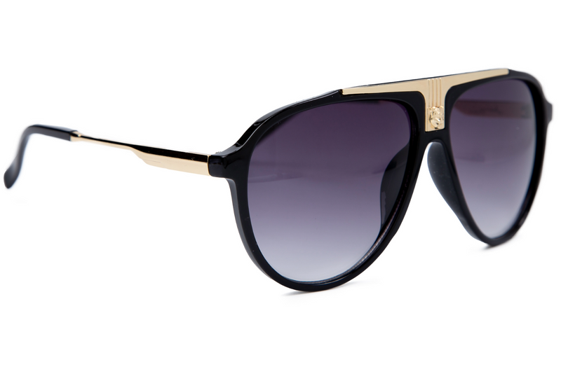 BLACK ROUND FRAME WITH PURPLE LENSES