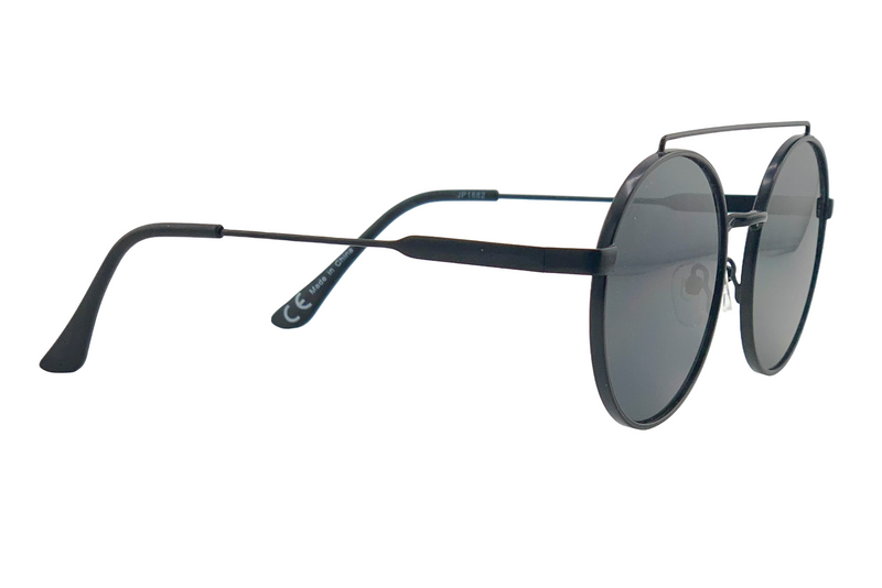 BLACK ROUND FRAME WITH GREY LENSES