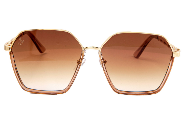 OVERSIZED HEXAGON SHAPE IN BROWN