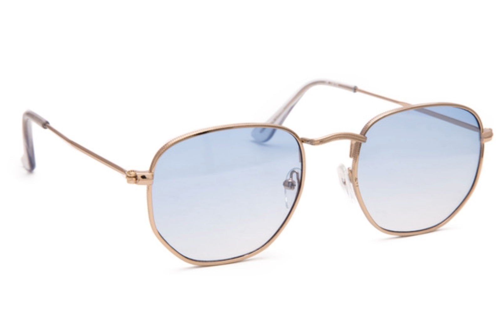 HEXAGON STYLE IN GOLD WITH BLUE LENSES