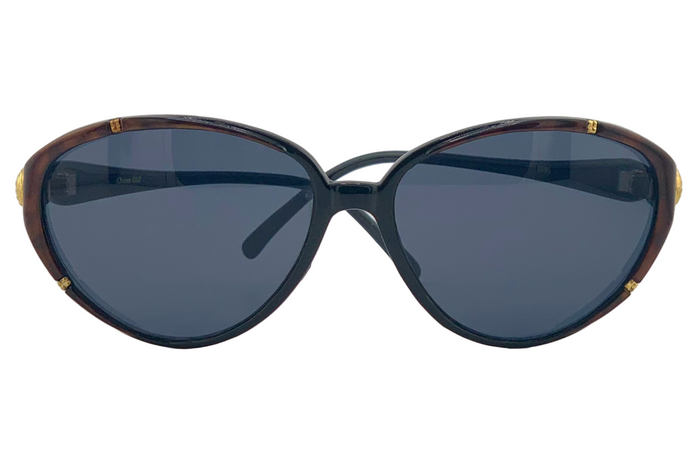 BROWN/GOLD CAT EYE FRAME WITH SMOKE LENSES