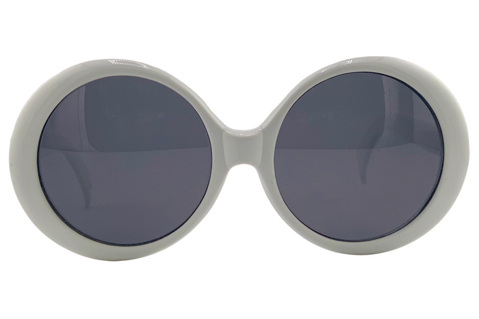 ROUND WHITE FRAME WITH SMOKE LENSES