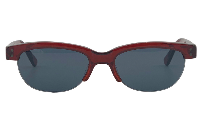 RED WAYFARER WITH SMOKE LENSES