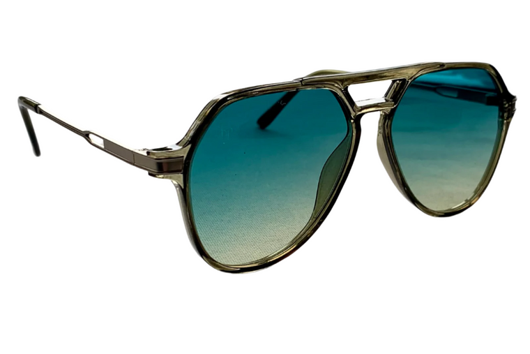 GREEN AVIATOR FRAME WITH GREEN LENSES