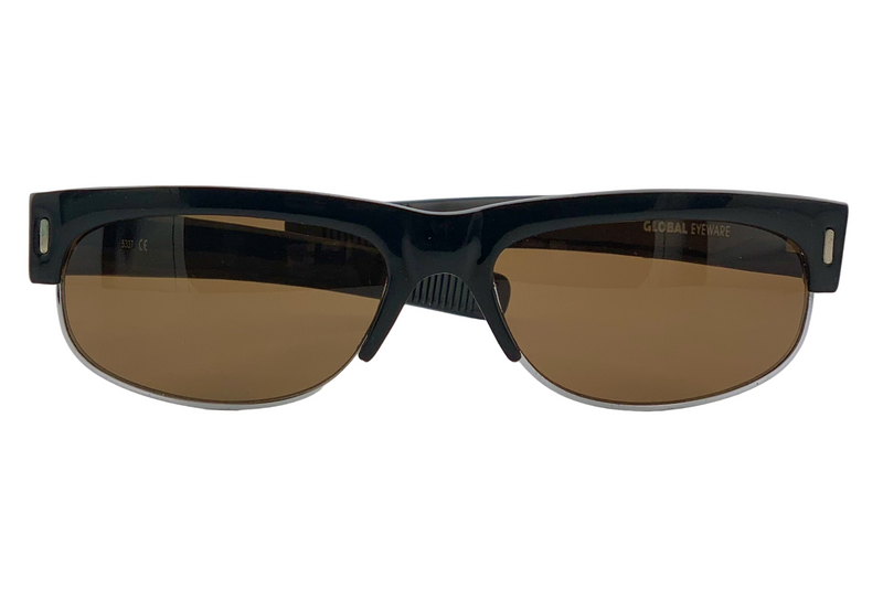 BLACK RECTANGLE FRAME WITH BROWN LENSES