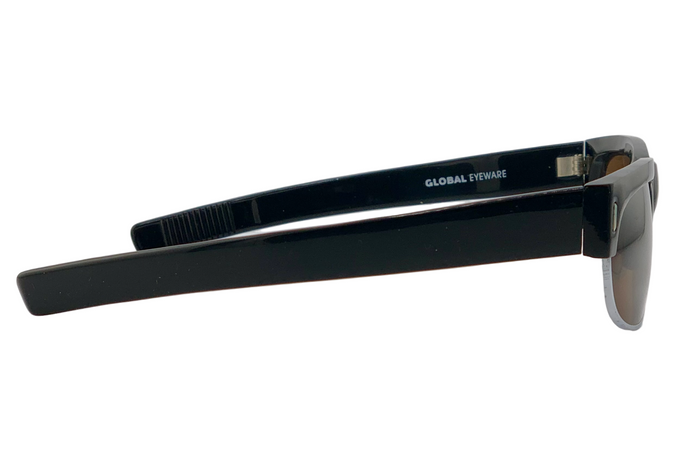 BLACK RECTANGLE FRAME WITH BROWN LENSES