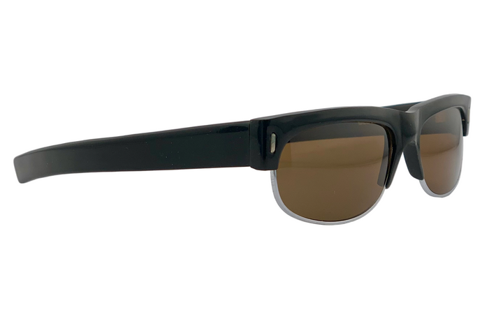 BLACK RECTANGLE FRAME WITH BROWN LENSES