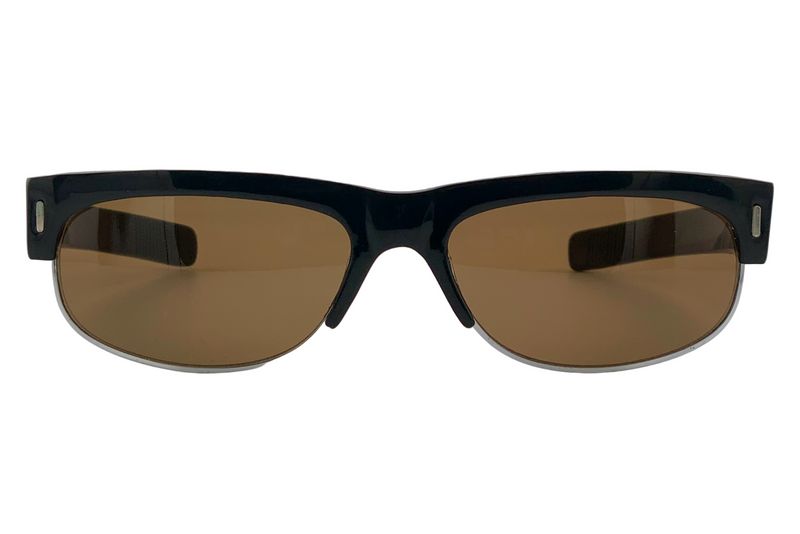 BLACK RECTANGLE FRAME WITH BROWN LENSES