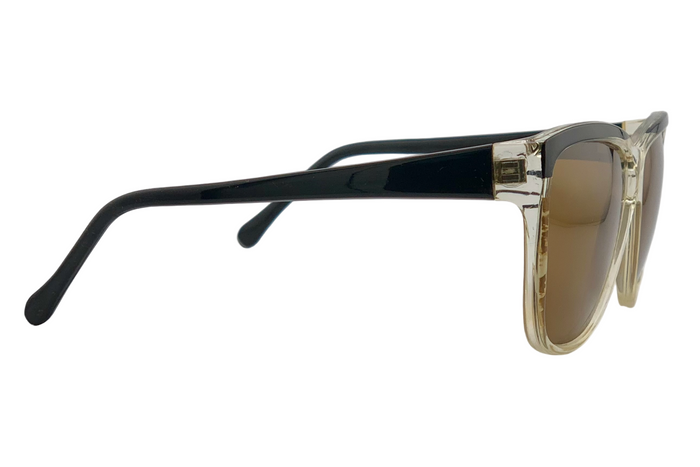 BLACK/CLEAR SQUARE FRAME WITH BROWN LENSES