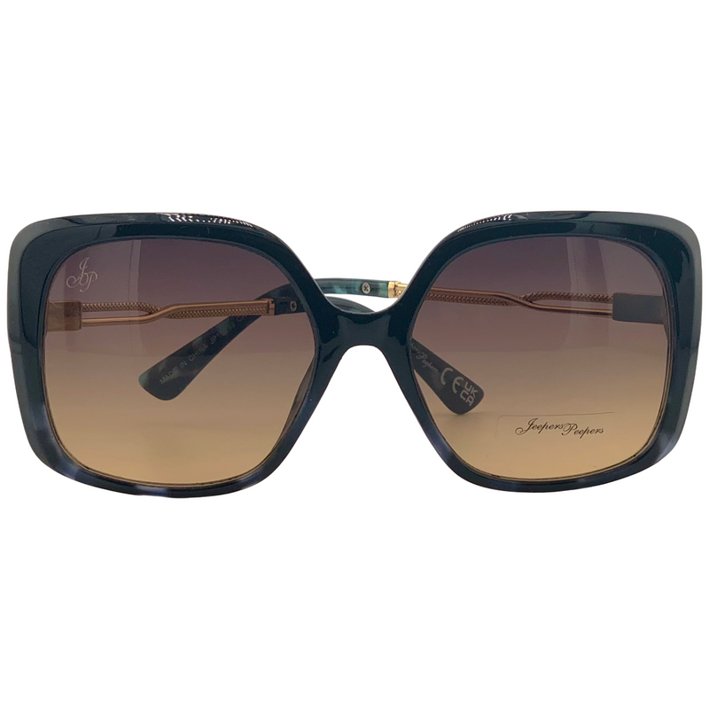 BLACK/BLUE SQUARE FRAME WITH BROWN LENSES