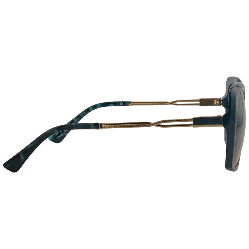 BLACK/BLUE SQUARE FRAME WITH BROWN LENSES