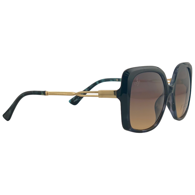 BLACK/BLUE SQUARE FRAME WITH BROWN LENSES