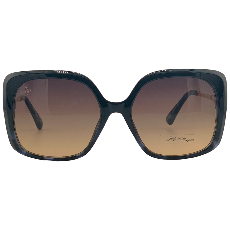BLACK/BLUE SQUARE FRAME WITH BROWN LENSES