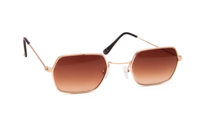 GOLD RECTANGLE WITH BROWN LENS