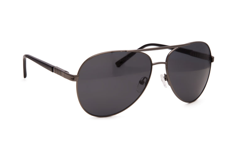 AVIATOR STYLE IN GUNMETAL WITH BLACK LENSES