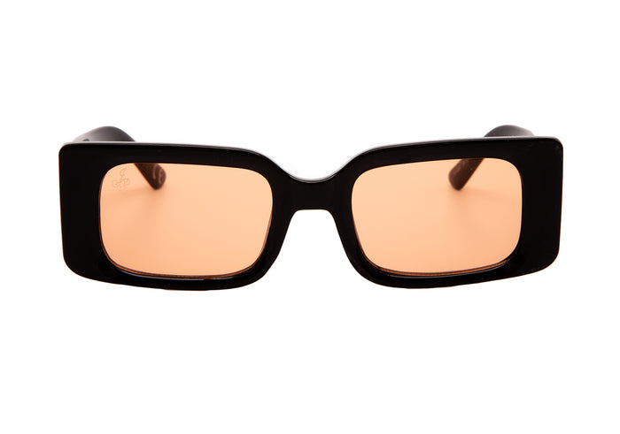 CHUNKY RECTANGLE FRAMES WITH ORANGE LENSES