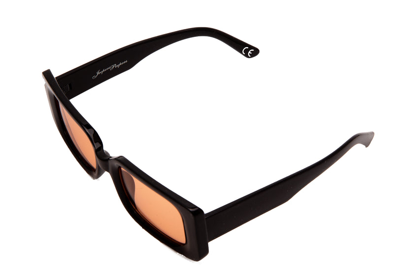 CHUNKY RECTANGLE FRAMES WITH ORANGE LENSES