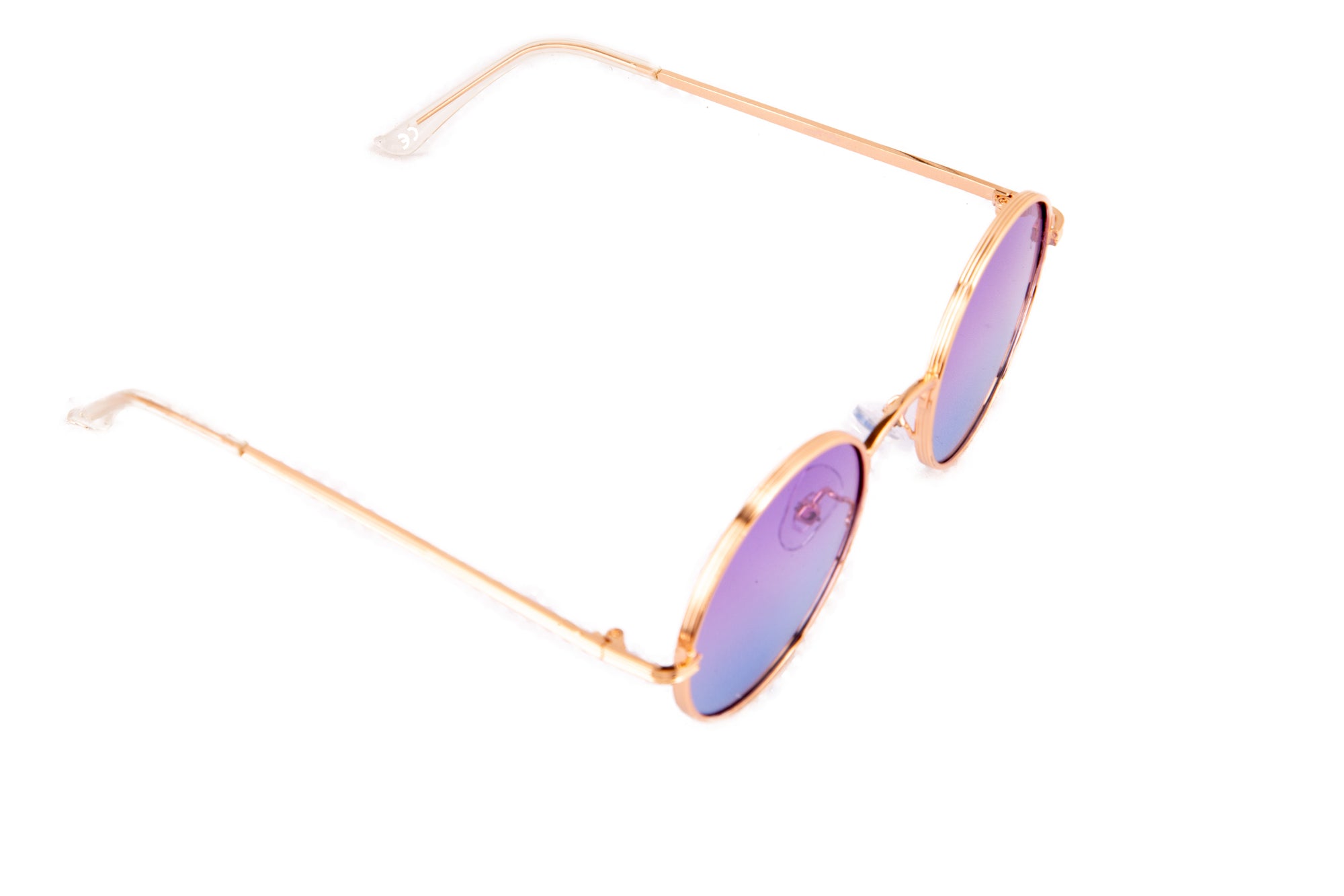 GOLD ROUND FRAME WITH PURPLE GRADIENT LENSES Jeepers Peepers