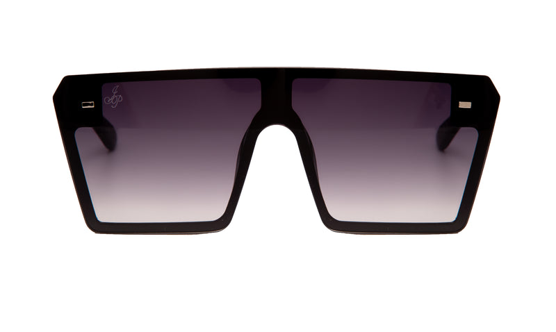 LARGE BLACK VISOR STYLE WITH PURPLE LENSES