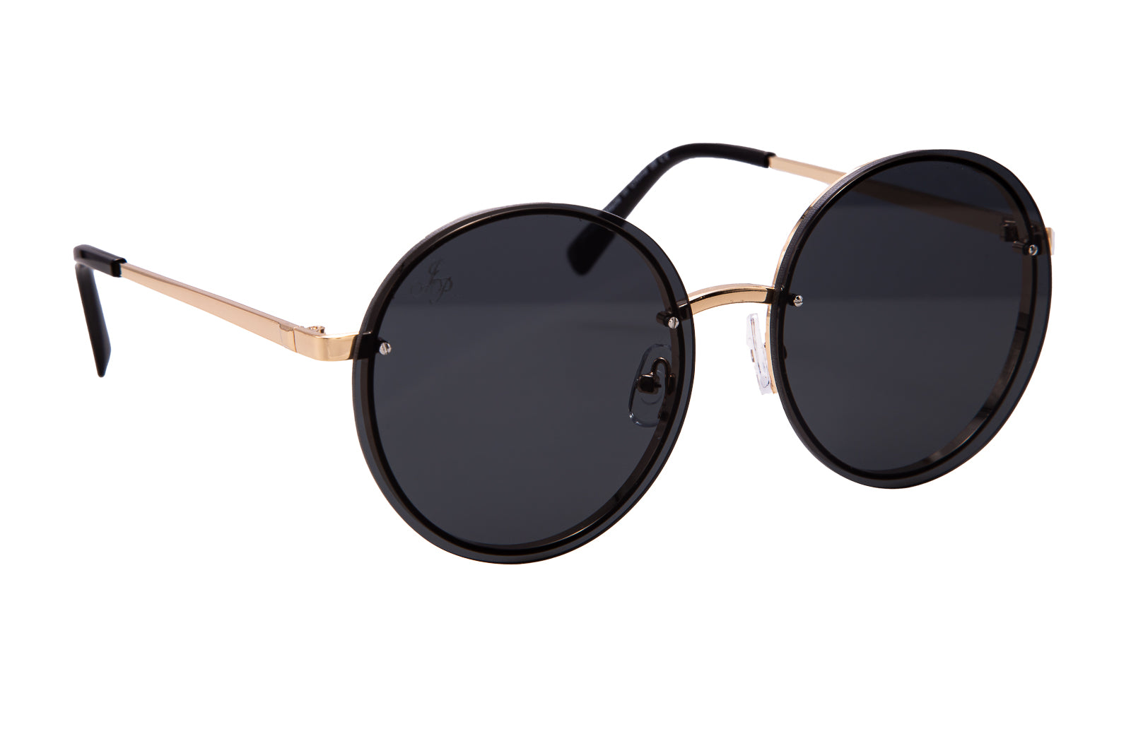 Round sunglasses gold best sale frame black lenses