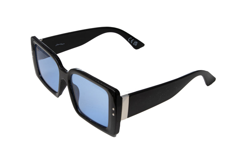 BLACK SQUARE FRAMES WITH BLUE LENSES